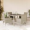 vidaXL Garden Dining Set Light Grey PE Rattan 4-seater Durable