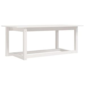 vidaXL Coffee Table White Solid Pine Wood Medium Simplistic