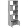 vidaXL Bookcase Grey Sonoma Engineered wood Tall Bookshelf Rectangular