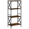 vidaXL Bookcase Smoked Oak Engineered Wood and Metal Medium