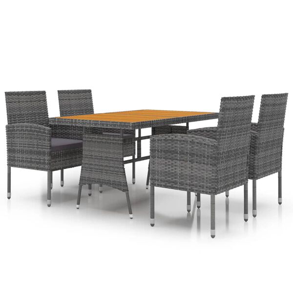 vidaXL Outdoor Dining Set Grey, Dark Grey