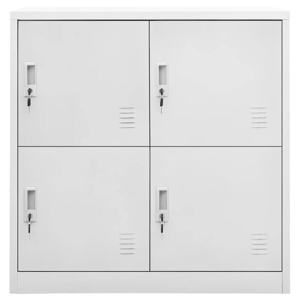vidaXL Locker Cabinet Set of 2 Light grey Steel 36.4 in tall, compact