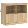 vidaXL Sideboard Sonoma Oak Engineered wood, Glass Large Sideboard