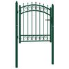 vidaXL Fence Gate with Spikes Steel 39.4x39.4" Green