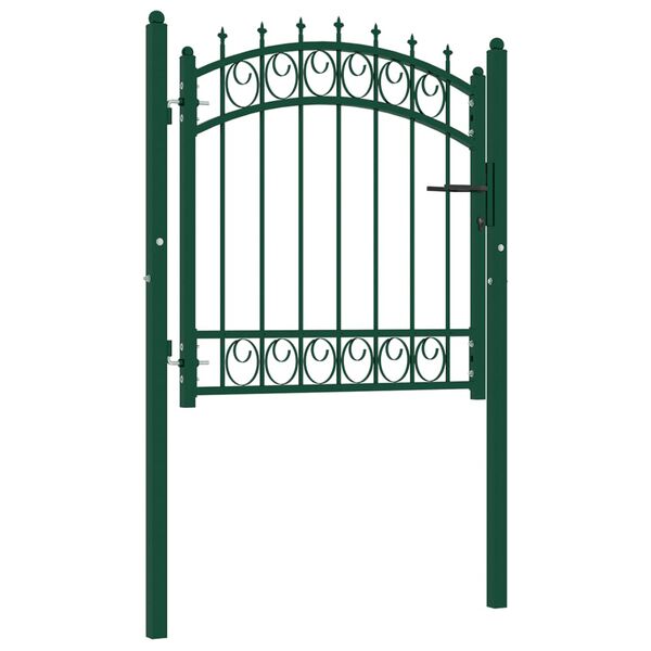 vidaXL Fence Gate with Spikes Steel 39.4x39.4" Green