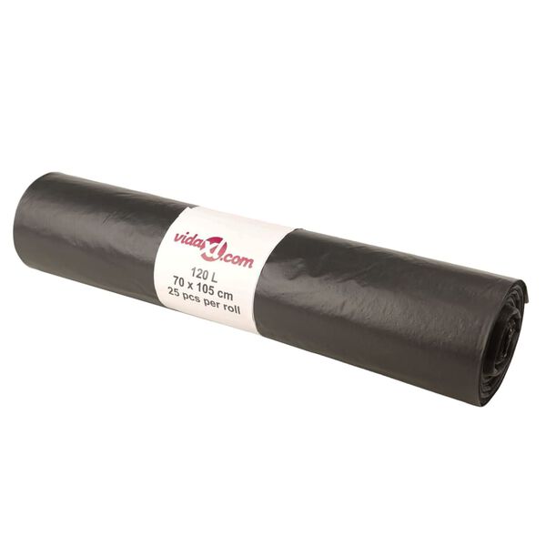 vidaXL Bin Bags 250 pcs Black 31.7 gal