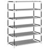 vidaXL Shoe Rack Grey Non-woven fabric 100% polyester, Steel Medium
