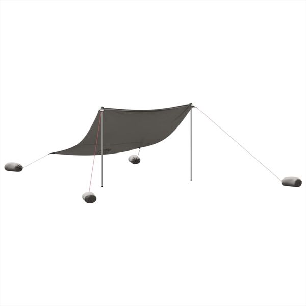 vidaXL Beach Canopy with Sand Anchors Grey 119.7x118.1"