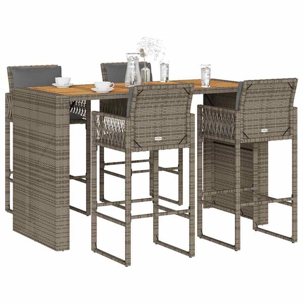 vidaXL Garden Bar Set Grey