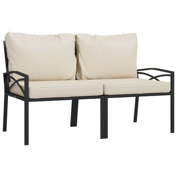 vidaXL Patio Chair Set of 2 Black and Sand