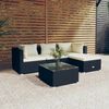 vidaXL Garden Lounge Set Black PE rattan 5-Piece Modular