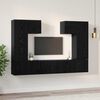 vidaXL TV Cabinet Set Wall-mounted 7 pcs Black Oak Engineered Wood