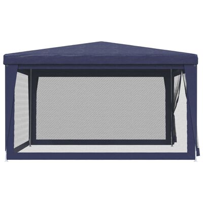 vidaXL Party Tent with 4 Mesh Sidewalls Blue 13.1'x13.1' HDPE