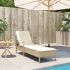 vidaXL Sun Lounger Beige PE Rattan Standard Multi-Position Backrest