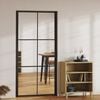 vidaXL Interior Door ESG Glass and Aluminum 40.4"x79.3" Black
