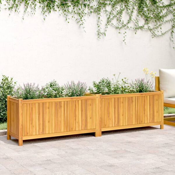 vidaXL Garden Planter Natural Wood Solid Acacia Wood Large Durable