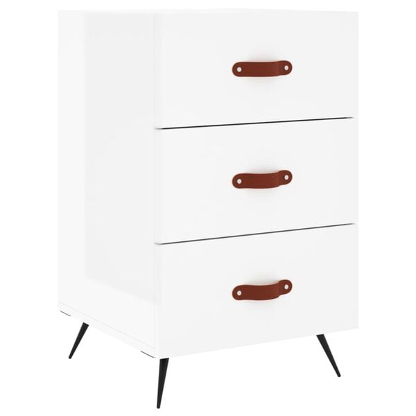 vidaXL Bedside Cabinet High gloss white