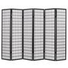 vidaXL Folding 6-Panel Room Divider Japanese Style 94.5"x66.9" Black
