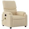 vidaXL Massage Recliner Chair Cream Fabric Standard Adjustable Armrests