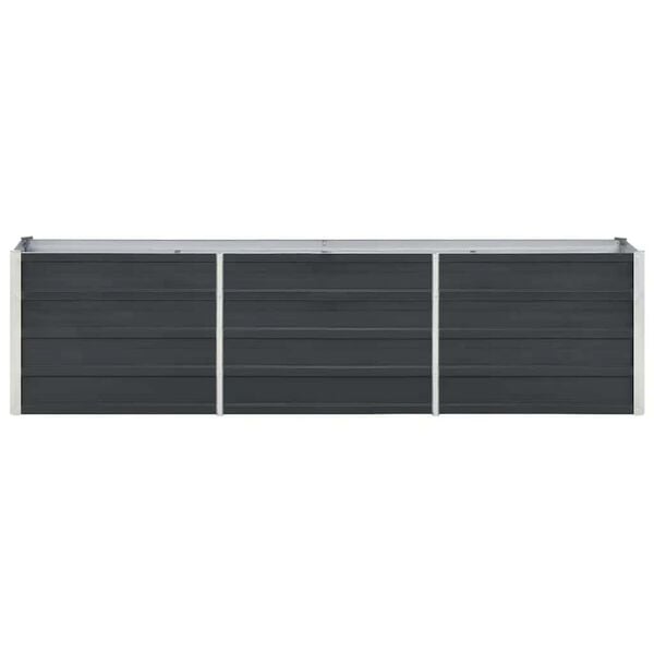 vidaXL Raised Bed Anthracite Galvanized steel 94.5x15.7x17.7 in Durable