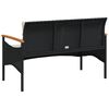 vidaXL Garden Bench Black PE rattan, powder-coated steel, solid acacia wood