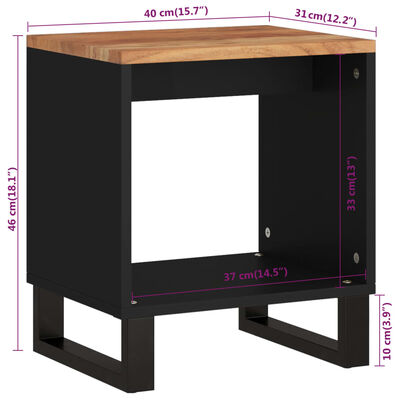 vidaXL Coffee Table 15.7"x12.2"x18.1" Solid Wood Acacia&Engineered Wood