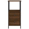 vidaXL Bedside Cabinet Set of 2 Brown oak Engineered wood, iron Compact