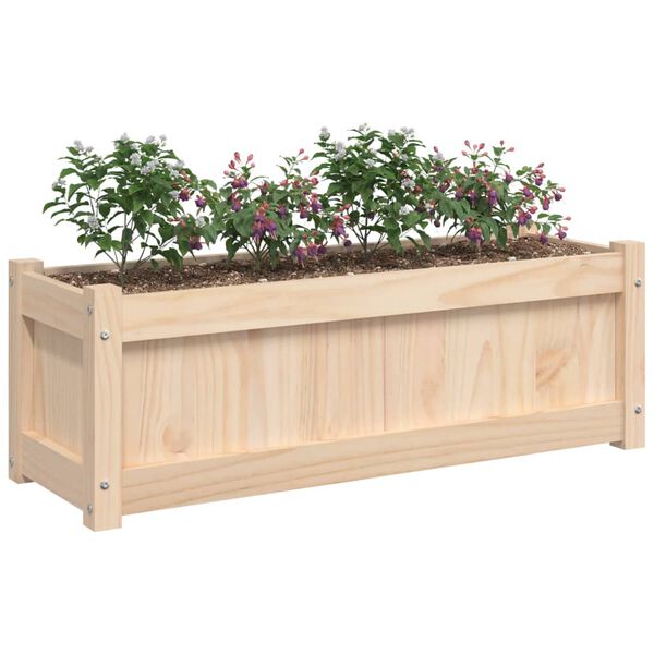 vidaXL Garden Planter Set of 2 Natural wood Solid pine wood