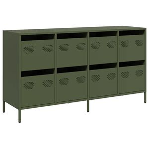 vidaXL Sideboard Olive Green Cold-rolled Steel Standard Sideboard