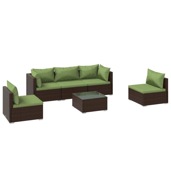 vidaXL Garden Lounge Set Brown, Green