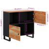 vidaXL Sideboard Natural and Black Solid Acacia Wood and Iron Medium