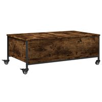 vidaXL Coffee Table with Wheels Smoked Oak 35.8"x21.7"x13.4" Engineered Wood