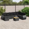 vidaXL Garden Sofa Set Black