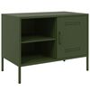 vidaXL TV Cabinet Set of 2 Olive Green Steel Medium TV Cabinet
