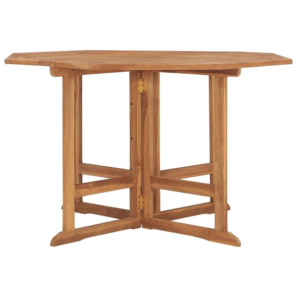 vidaXL Garden Dining Table Natural Teak Solid Teak Wood Compact Foldable