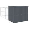 vidaXL Dog House Anthracite Galvanized Steel Large Durable Dog House