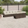vidaXL Garden Sofa Set Brown PE rattan Large Adjustable Feet