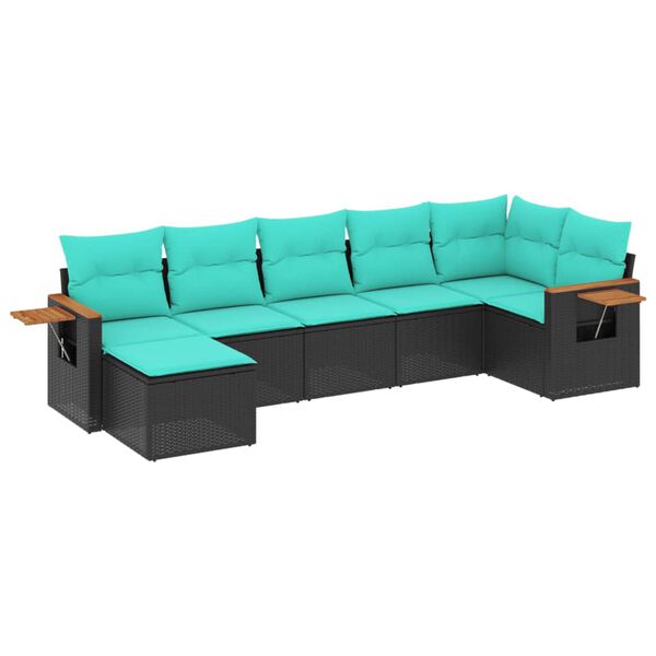 vidaXL Patio Sofa Set Black