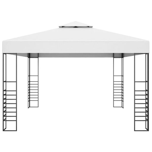 vidaXL Garden Gazebo White Powder-coated steel 13.1 x 9.8 feet Durable