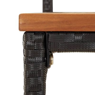 vidaXL 9 Piece Patio Bar Set Black Poly Rattan& Solid Wood Acacia