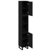 vidaXL Bathroom Cabinet with Shelf Black Oak 11.81 x 11.81 x 74.80 in