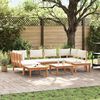 vidaXL Garden Bench Set with Cushion 4 pcs Brown and Cream