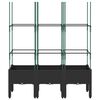 vidaXL Garden Planter Black Polypropylene 47.2 x 15.7 x 56.1 in