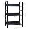 vidaXL Shelf Cabinet Black Engineered wood, Steel Medium Bookshelf