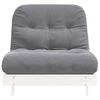 vidaXL Futon Sofa Bed White, Grey Solid Pine Wood, Polyester, Foam