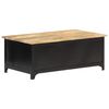 vidaXL Coffee Table Black and Brown Solid Mango Wood Medium Rectangular