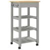 vidaXL Kitchen Trolley MONZA 18.9"x15.7"x34.8" Solid Wood Pine