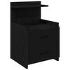 vidaXL Bedside Cabinet Black Engineered wood Medium Bedside Cabinet