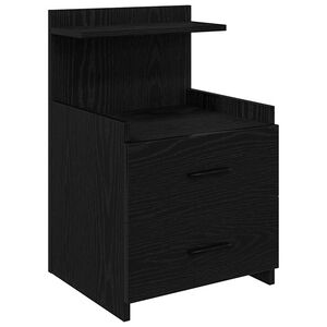 vidaXL Bedside Cabinet Black Engineered wood Medium Bedside Cabinet