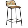 vidaXL Bar Stool Set of 4 Brown and Black Solid Reclaimed Wood, Iron